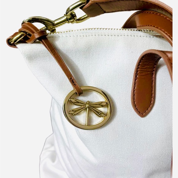 Talbots Summer bag in Linen/ Cotton blend fabric with Leather detachable strap - Picture 4 of 10